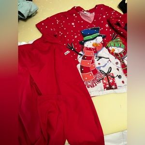 Woman’s Christmas Scrub set